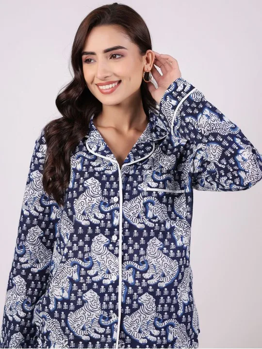 Pajamas Floral Pure Cotton PJ Set Night Wear Soft Cotton Night Suit Gift for her Bridesmaid Pj Lounge Wear