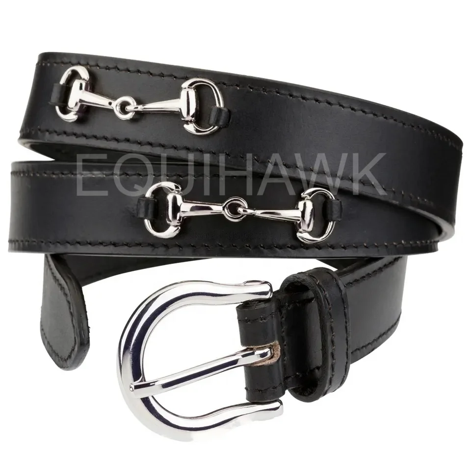 Легкий кожаный ремень для всадника со стразами