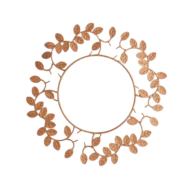 Charger Plates For Wedding Decorate Restaurant Dinner Handmade Eco Friendly Hot sale Nordic White Colour Coated With Golden Leaf