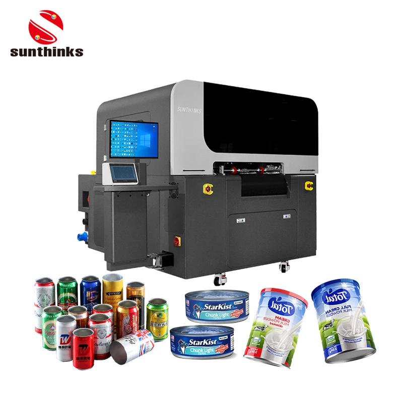 Sunthinks Plastic Cards UV Printing Machine High-Speed Printing Wooden Board Inkjet Printer Single Pass Digital UV Printer
