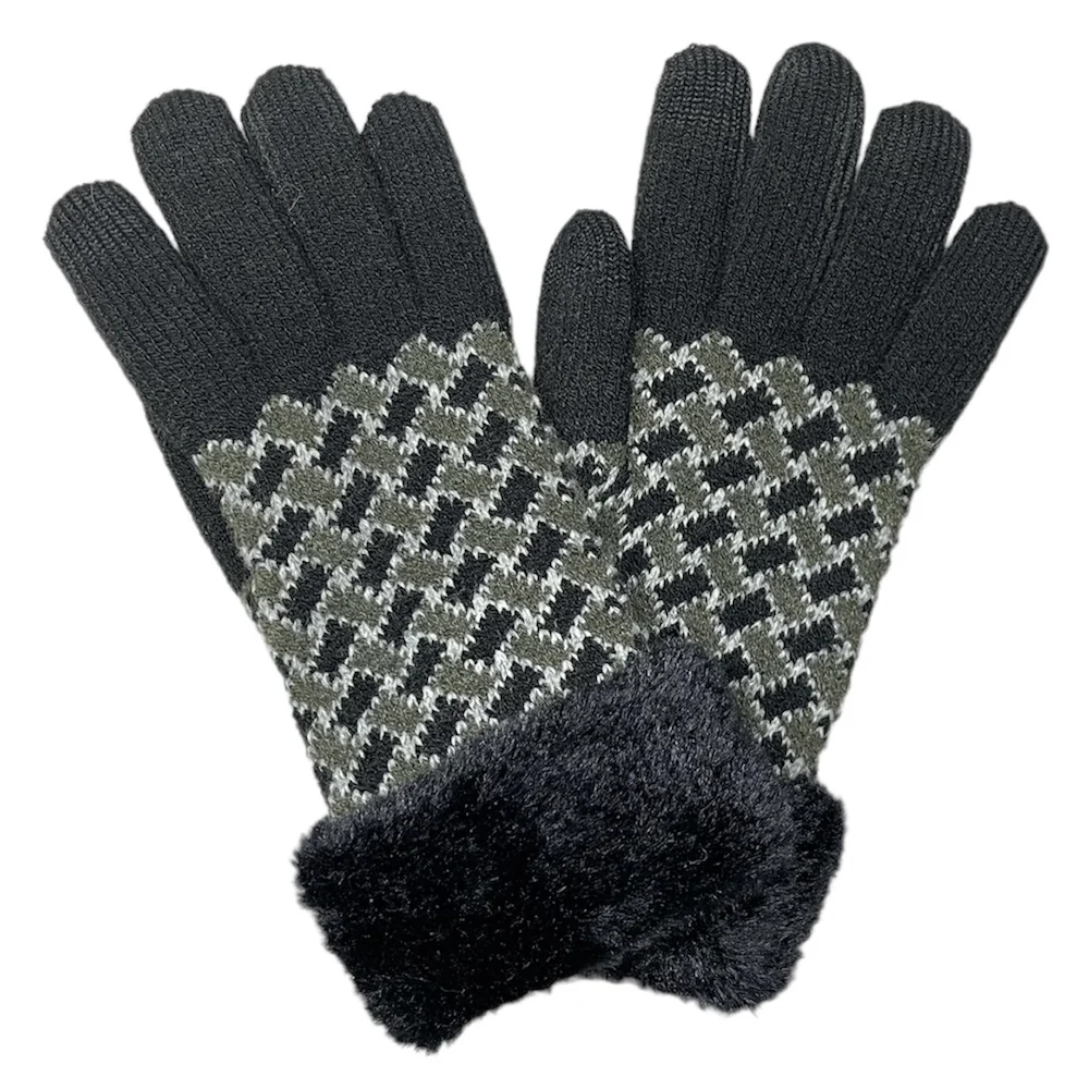 faux fur cuff gloves winter