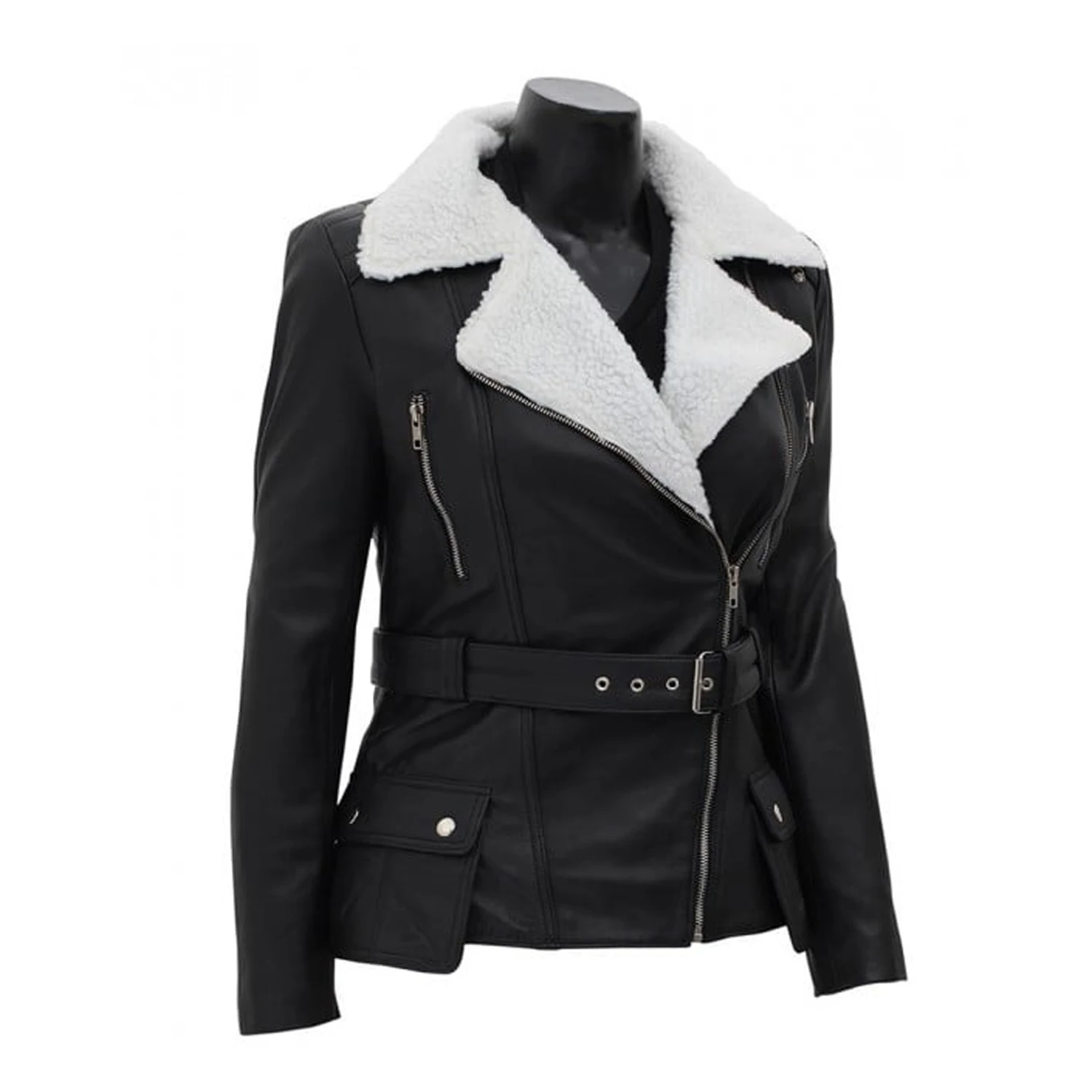 2023 Spring And Autumn Short Motorcycle Jacket Leather Coat Solid Black Slim Jackets Ladies Leather Jacket