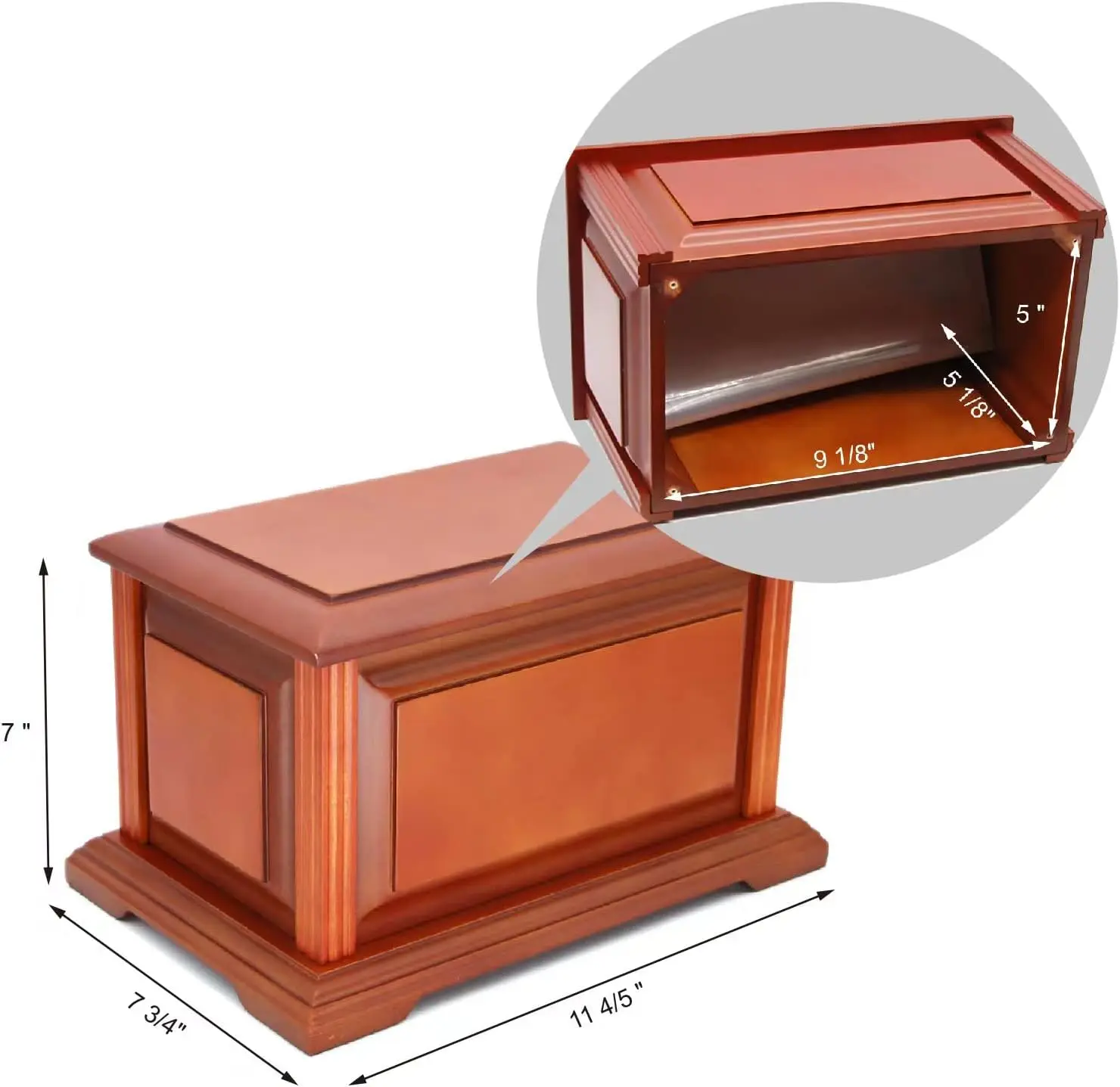 Handcrafted Large Wooden Funeral Cremation Urn Box for Human Ashes,Burial Urn for Adult up to 225lbs Burial Supplies