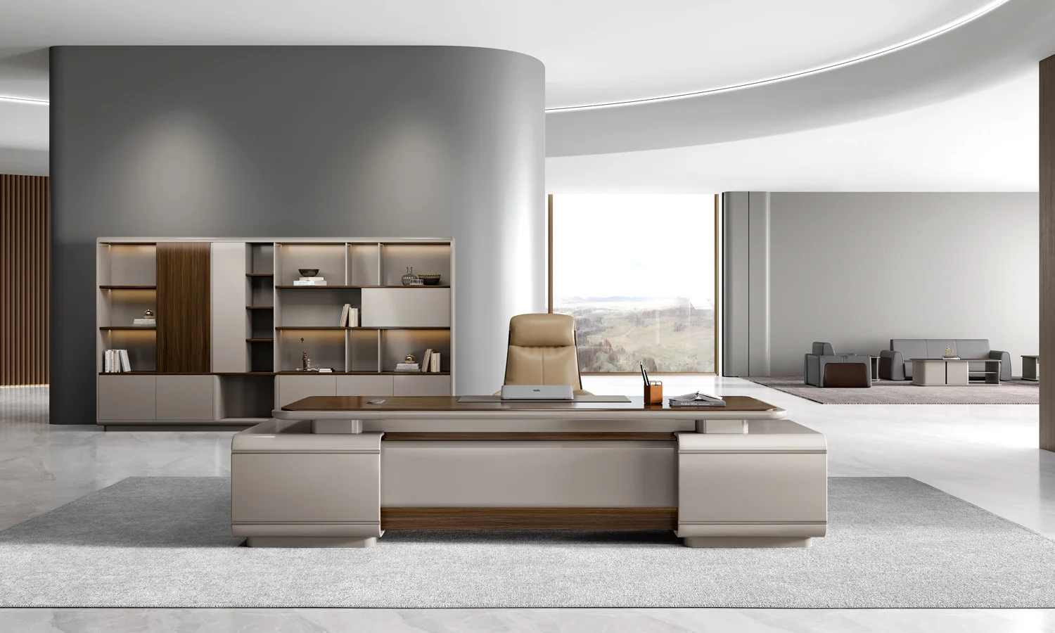 Высококачественный коммерческий МДФ Генеральный директор современный прочный офисный стол с выдвижным ящиком