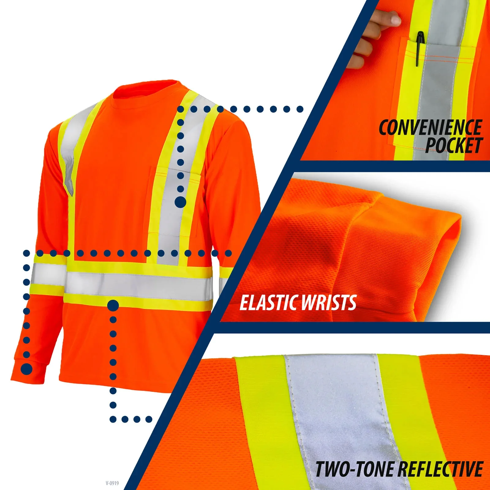 Hi Vis Orange Mesh Construction Safety Vest with Reflective Security Multi-Pockets Workwear Coverall Disposable Suit