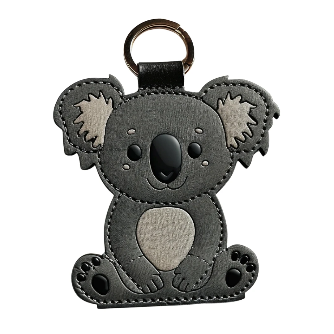 Promotional Cute Koala Kangaroo Elephant Keyring Custom Leather Keychain