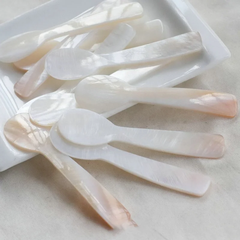 White natural shell caviar spoon mother of pearl spoon customized logo