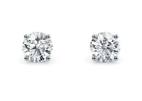 18k gold custom round cutting vvs lab grown HPHT CVD diamond girl gift jewelry ear stud earrings 14K