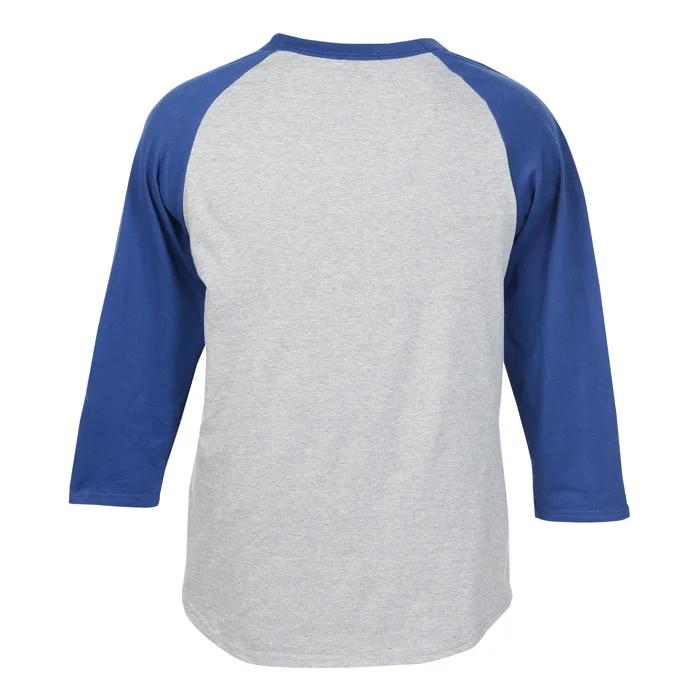 Colorblock 3/4 Sleeve Cotton Baseball T-Shirt 100% Cotton Custom Print Long Sleeve Casual Raglan Sleeve Baseball T Shirt