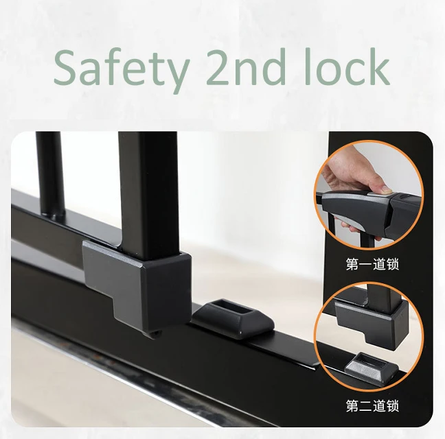 EN 71 certificated factory direct cheap byt strong easy setup fancy stable gate guard with width extent auto lock baby door gate