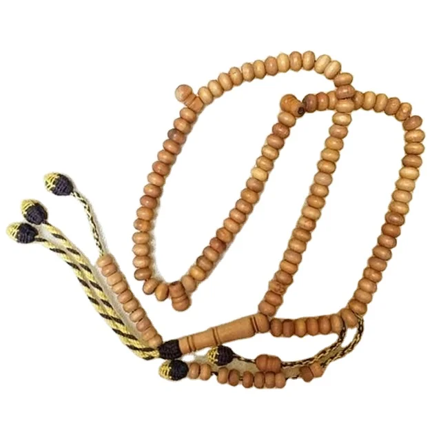 Moroccan Oud 99 Round Prayer Beads Islamic Rosary Masbaha Tasbih Handcrafted 14m