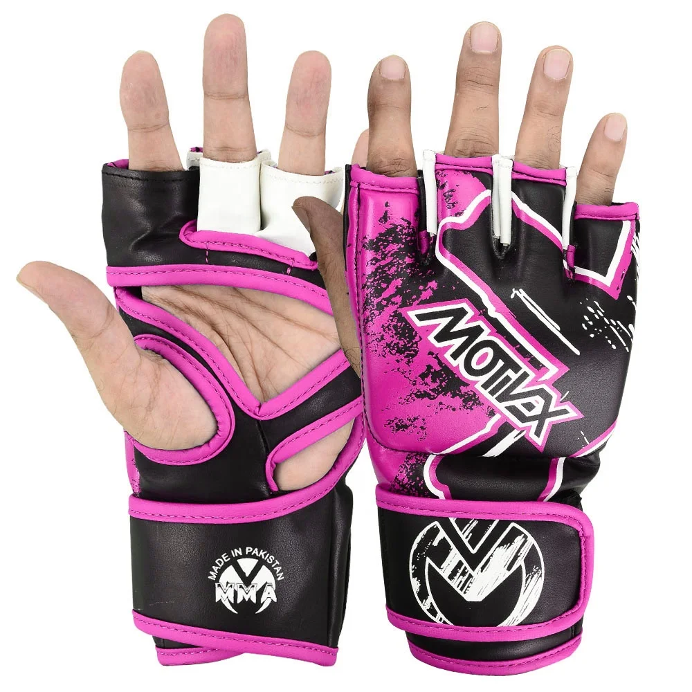 Motivex 7 oz Leather MMA Gloves for Training Grappling Sparring Punching Bag Kick Boxing Sandbag Fighting-UFC Hand Gloves