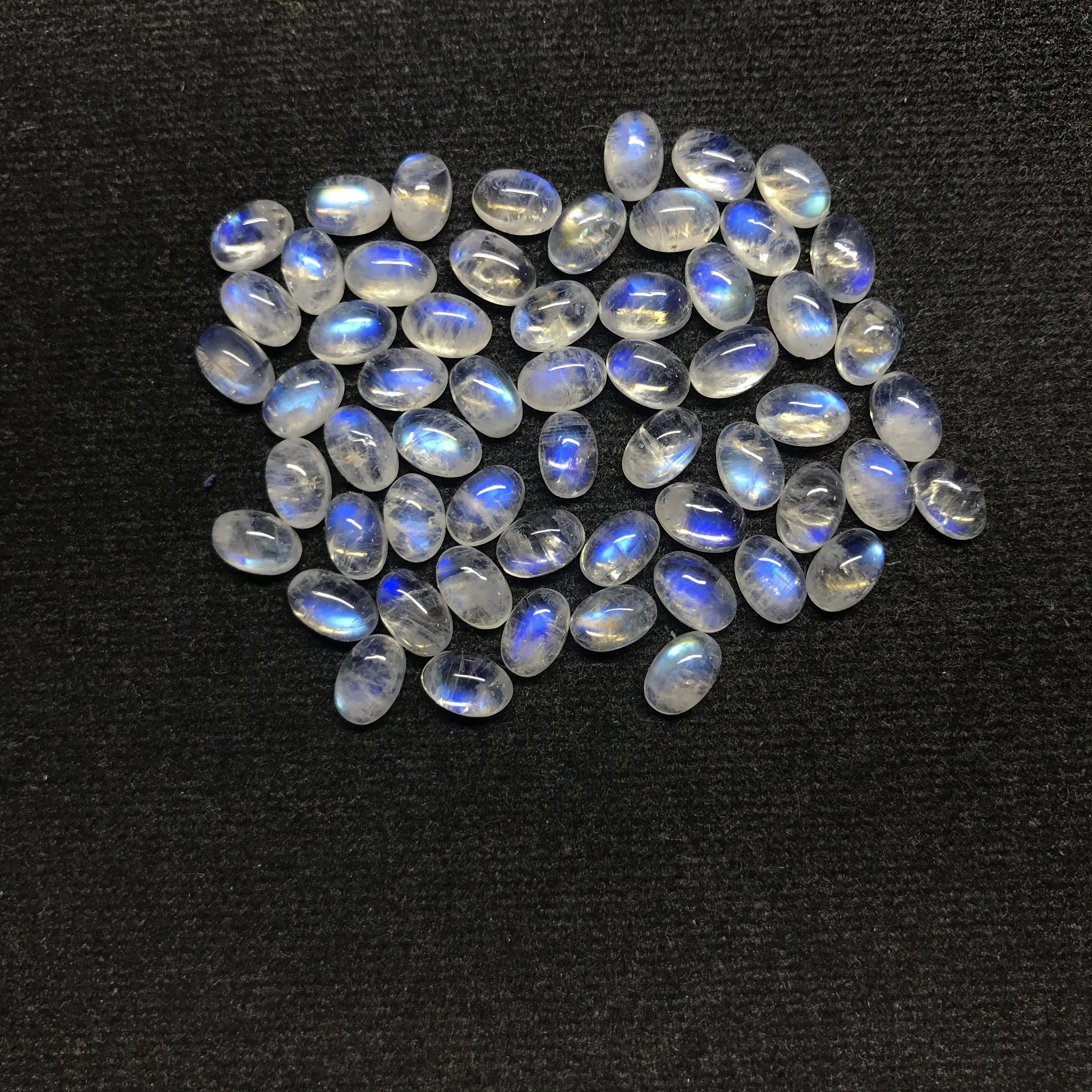 4x6mm Natural Rainbow Moonstone Loose Oval Cabochon Gemstone Wholesale Price Rainbow Moonstone Cabochon 925 Silver Pendant
