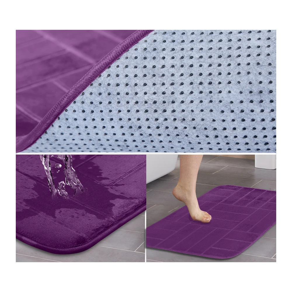 Ultra Soft Bathroom Rug Mat 5-Piece Set Memory Foam Non-Slip Back Of Bathroom Rugs And Mats Sets From India