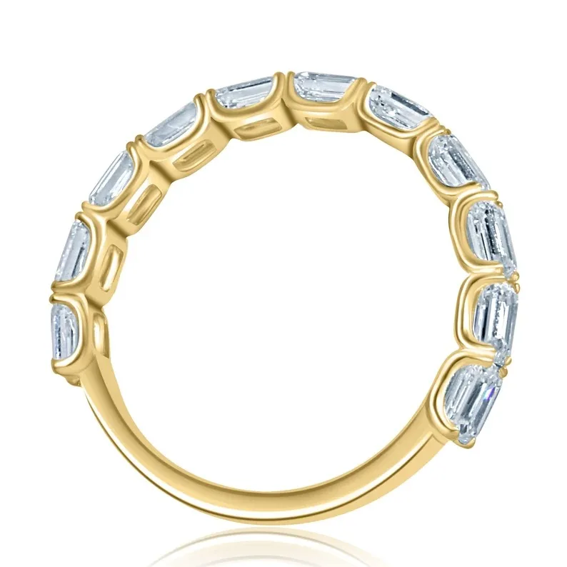 D Color Emerald Cut Lab Grown Diamonds Ring VVS Beautiful 925 Sterling Silver Engagement Ring Stackable Ring Gift For Her