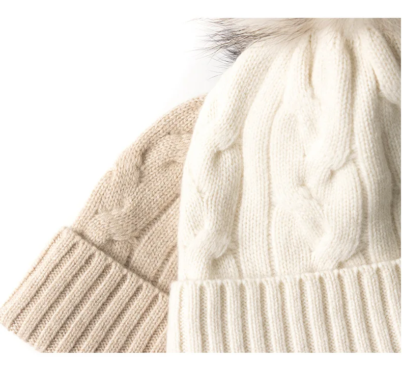 2023 Inner Mongolia Women 100% Cashmere Custom Winter Cashmere Beanie Hat Knitted Custom