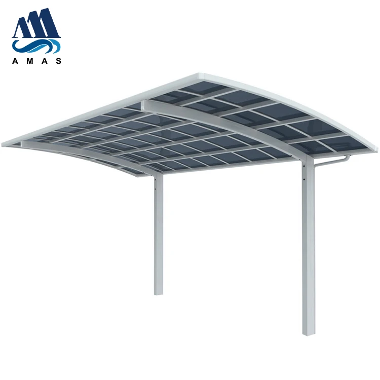 Amas Wholesales Outdoor Carport 18ft*9ft*11ft Carport Aluminum Metal Frame with polycarbonate solid roof