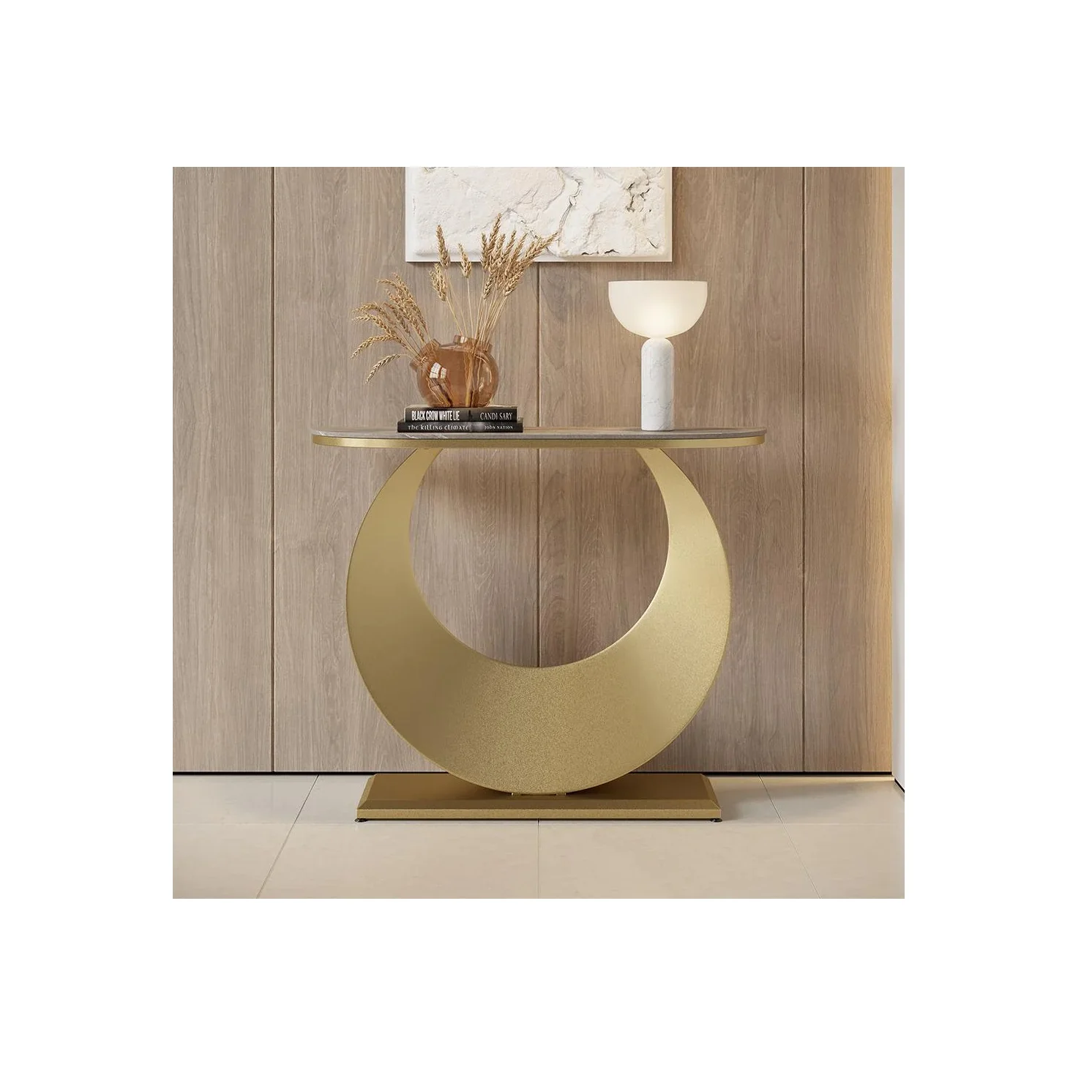 Hot Selling Modern New Look aluminium leaf design Table Round Black/Gold Metal Top Sofa Side Table for home decorations