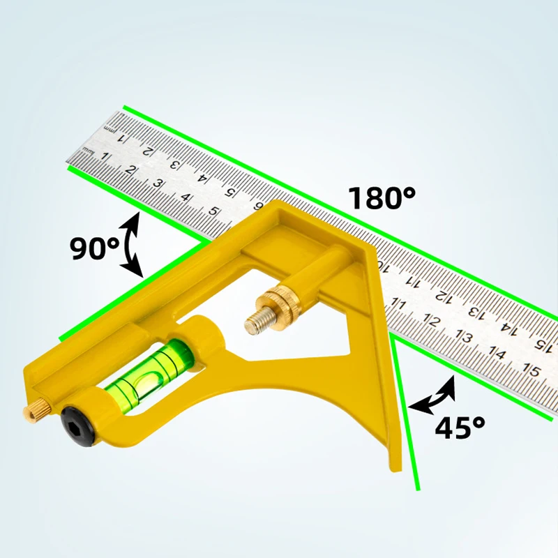 New Digital Level Multipurpose Angle Adjustable Combination Square Scale Stainless Steel Protractor