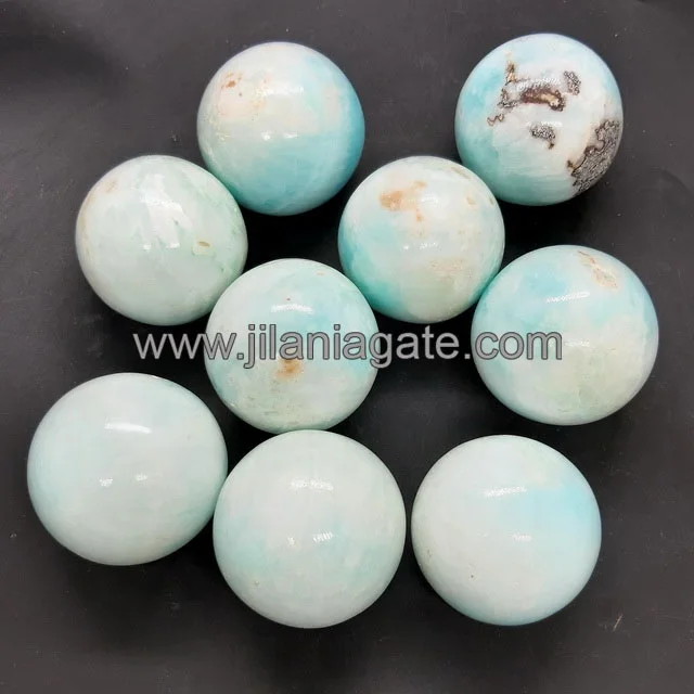 Sky Blue Hemimorphite Sphere Crystal Ball Healing Stone | Polished High Quality Hemimorphite Sphere Ball Quartz Crystal Spheres