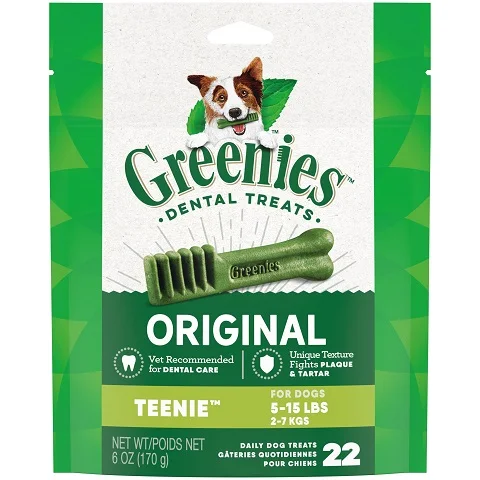 GREENIESOriginal TEENIE Natural Dental Care Dog Treats, 6 oz. Pack (22 Treats)