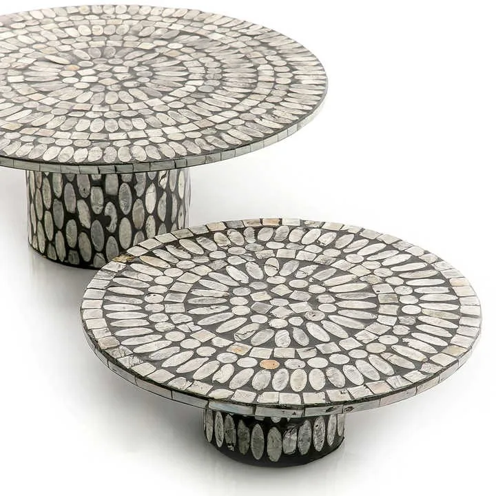 High Quality Luxury Arabian Chocolate Mother of Pearl Tray, EID Mother of pearl Cake Stand Serving Tray made in Vietnam