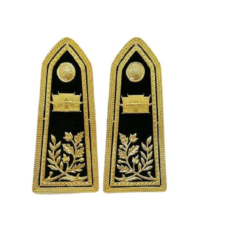 High Quality Customized Embroidered Epaulettes OEM Demand For Uniform Shoulder Board Pad Accessory For Uniforms
