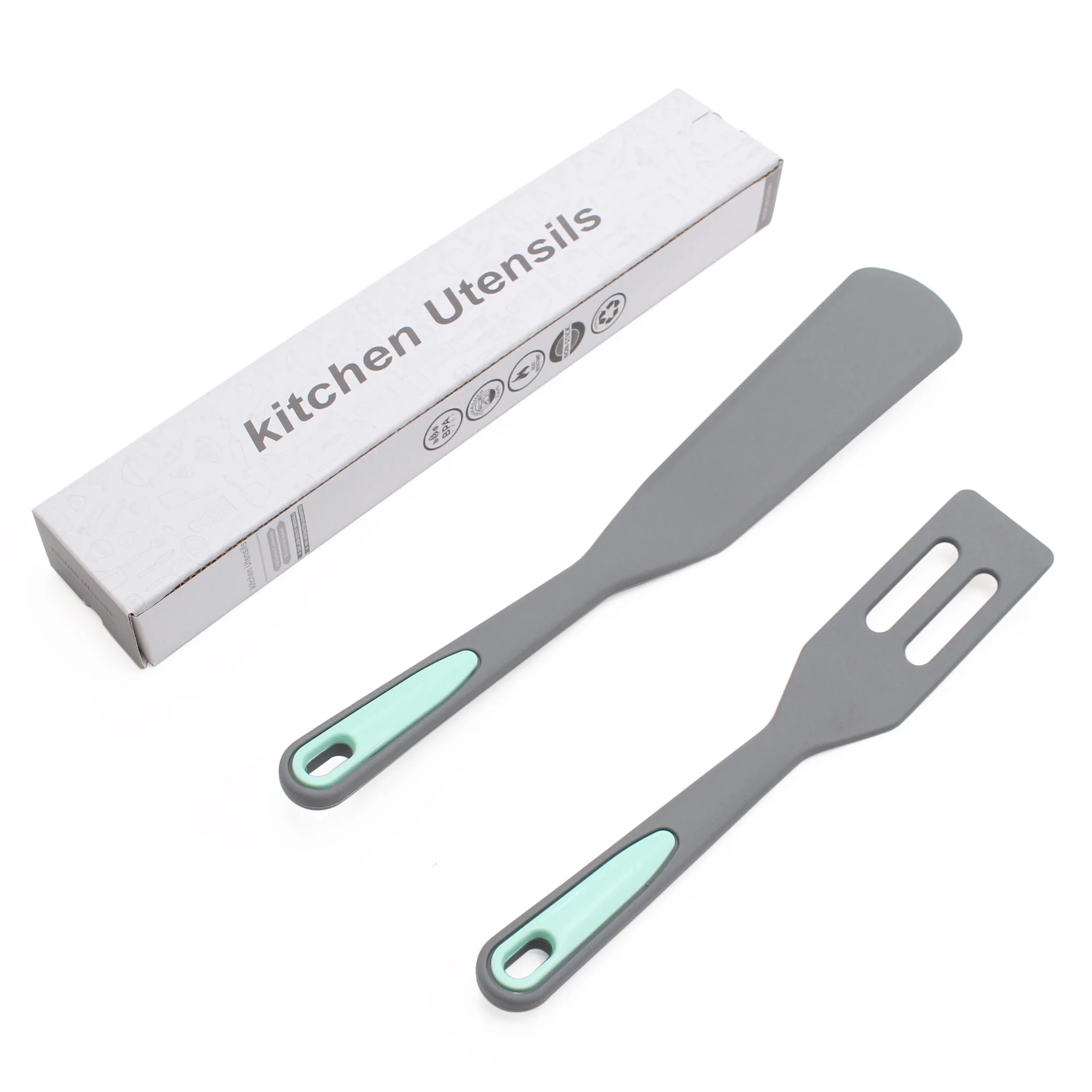 new kitchen gadgets 2023 2 Pcs Shovel Brownie Cookie Leakage Shovel Egg Fish Frying Silicone Kitchen Tools