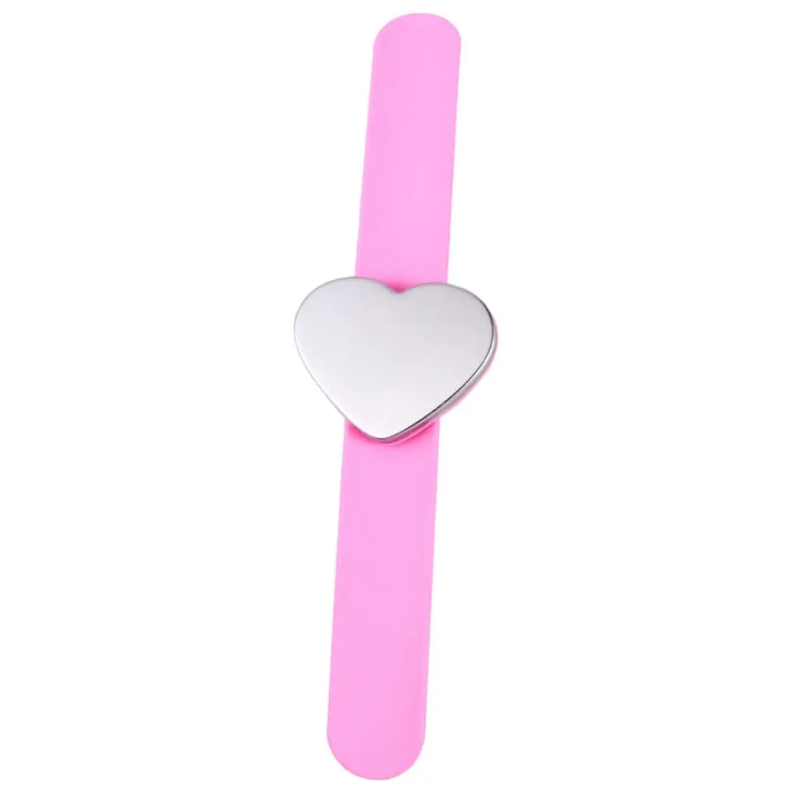 Pink Strap Magnetic Snap Ring Silicone Wristbands Heart Shape Customize Wristband Top Quality Hair Extensions Tools