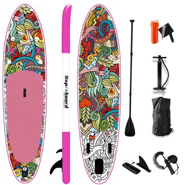 10.6ft Inflatable Stand up Paddle Boards, with Premium SUP Accessories Included Pump,  Paddle, Fin, Leash, Backpack,Repair Kit
