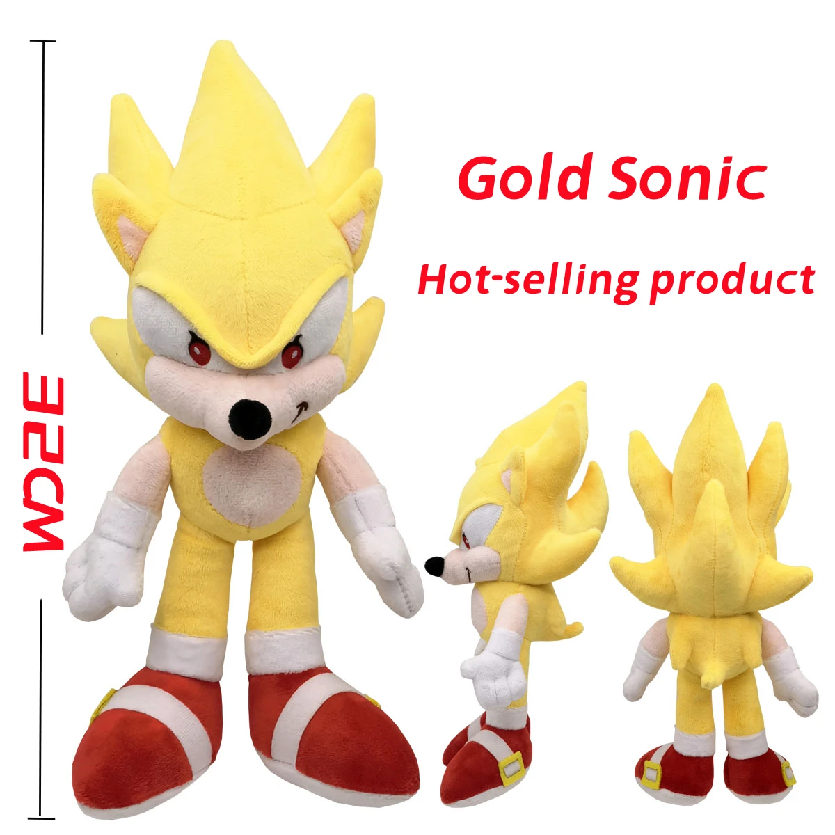 YIWU ALLSHINE Newest Super Sonic Plush Doll Stuffed Anime Sonic Hedgehog Action Figure Toy Peluches Gold Sonic