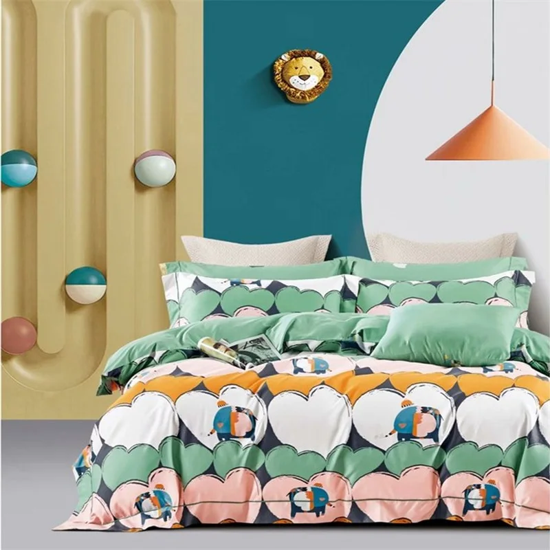 Home textile luxury duvet cover bad sheet cotton bed spreads bedsheet bedding sets for home