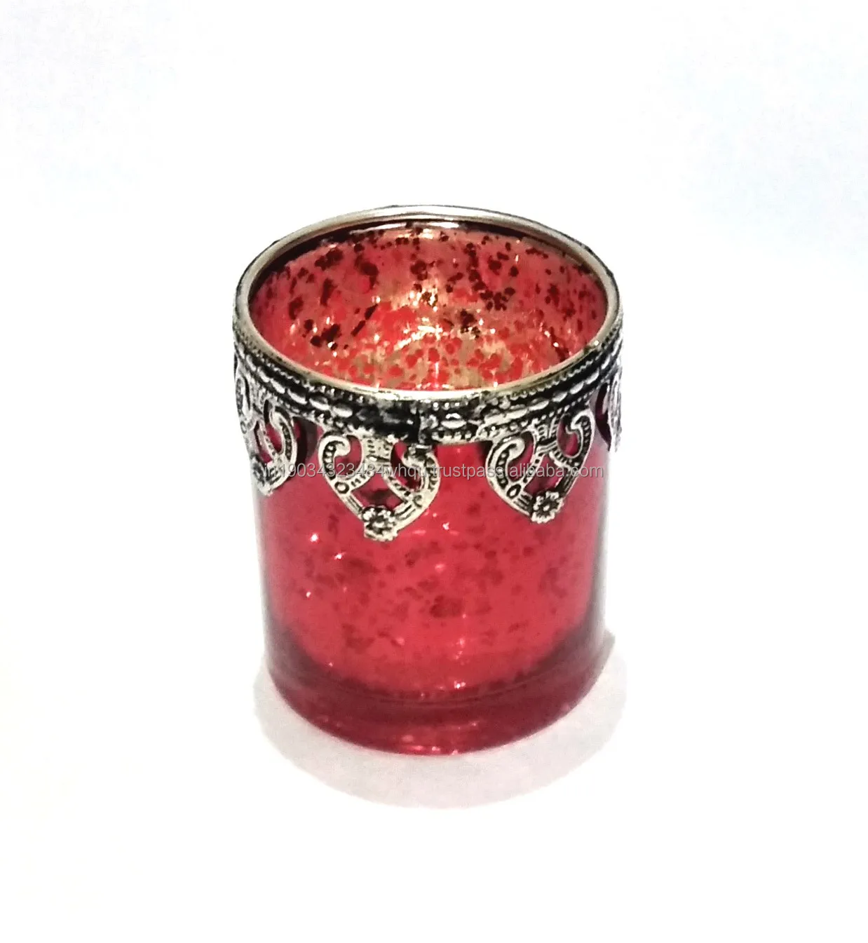 Decorative Glass candle jars, Glass Candle containers, mercury glass candle jars with woden lid