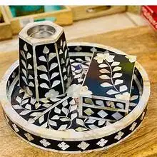 Arabic Bakhoor Mubkhar Burner Oud Home Hotel Aromatic Resin Incense Burner Mother Of Pearl Inlay Tray Boxes And Bakhoor burner