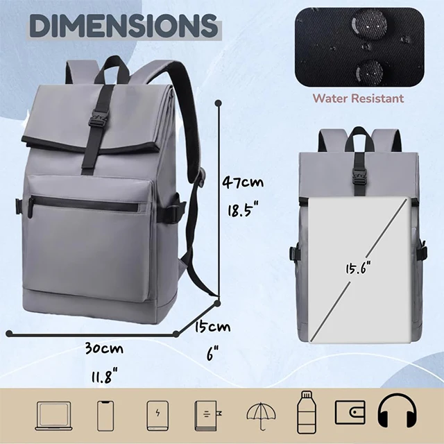 BSCI custom logo Simple Business Computer Backpack Leisure Style Student Bag Waterproof College Travel backpack for men laptop