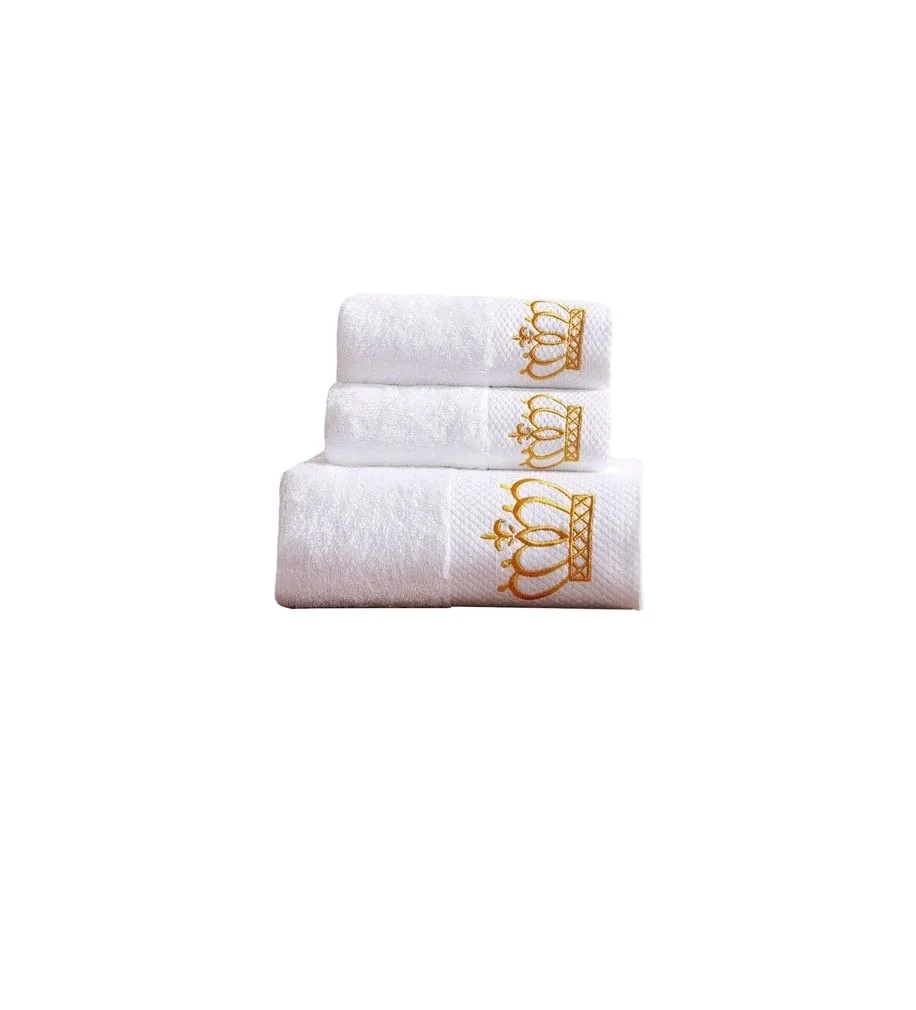 3 Set In 1 Luxury Custom Utopia Turkish Towels in Bulk White 100% Cotton Terry Hotel Bathroom Towels Set hair Salon Towel