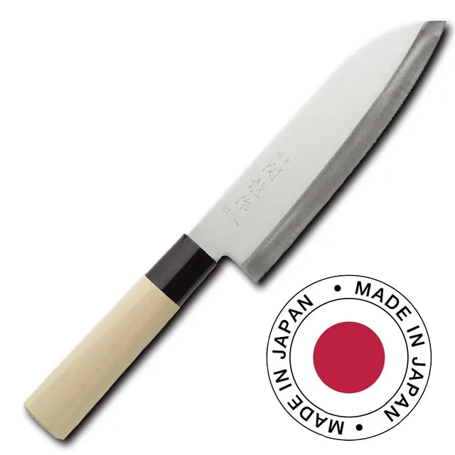 Sharp and Handmade Multi-purpose Stainless Steel Japanese Kitchen Knife Santoku Wabocho, Made in Japan, Professional Grade