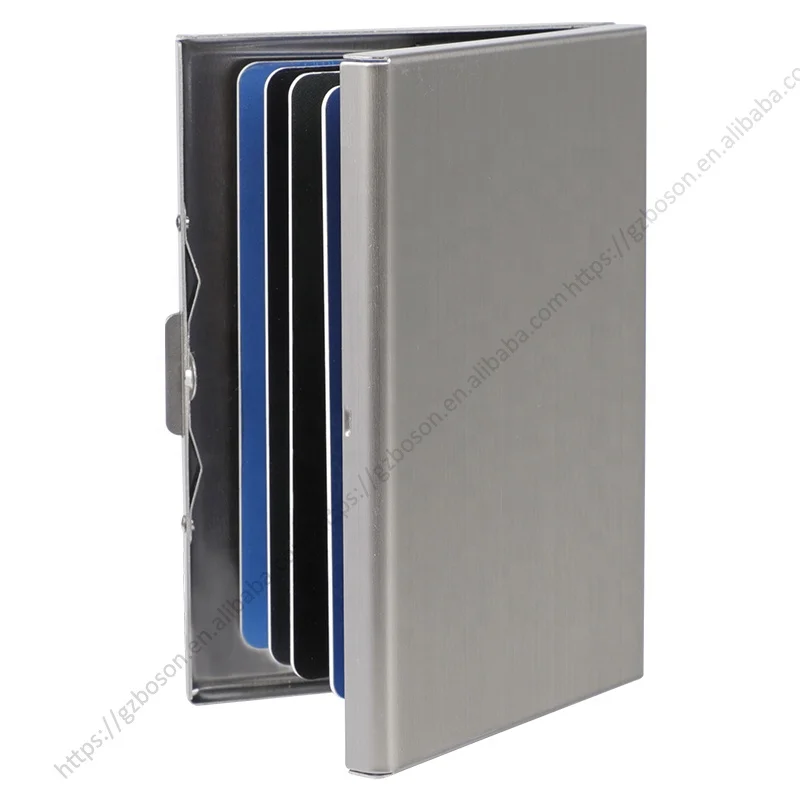 Fashion custom stainless steel card holder box id card holder credit card holder wallet