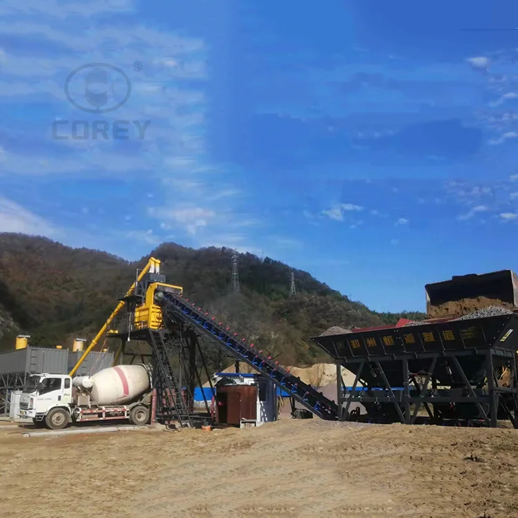 Large Capacity HZS60 60 m3/h Production Capacity Ready Mix Concrete Batching Plant Concrete Mixing Plant