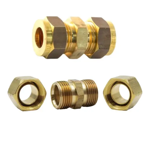 wholesale Hot  Customized Tube  hose Adapter Compression Brass pipe  fitting connector