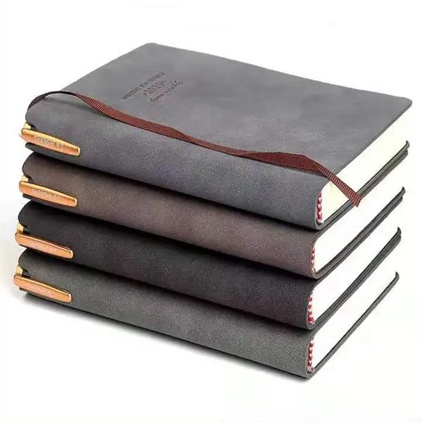 Custom Notebook Soft Touch Suede PU Leather Cover Journal Printed Journal Planner with Pen Holder