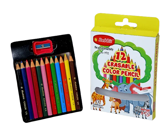 Premium Grade 12 Erasable Color Pencil HS For Drawing Uses Color Pencils Manufacture in India Low Prices