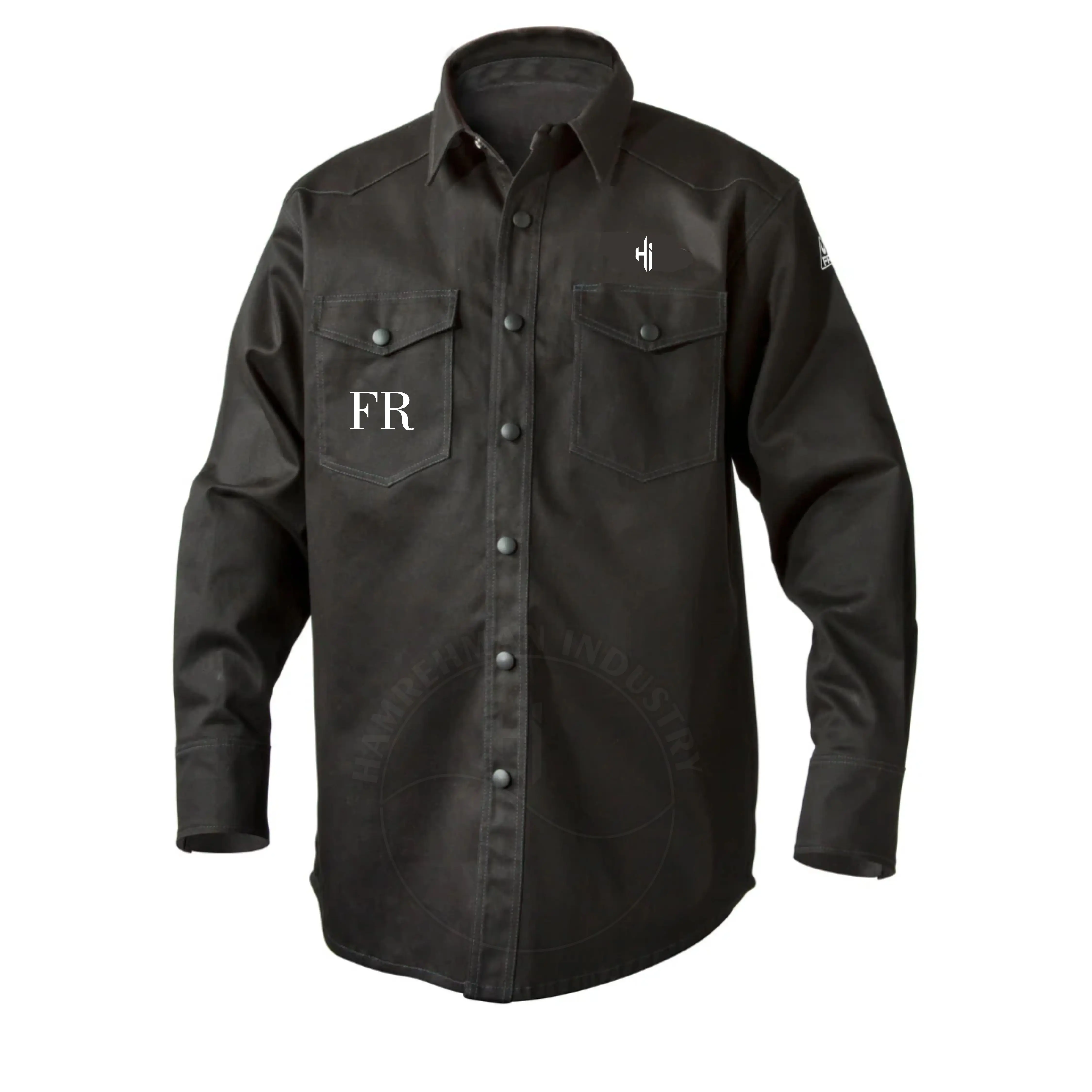 Hot Sale 100% Cotton FR Shirts for Men New Design Outdoor Use Long Sleeve Reflective Safety Workwear for Welder Welding