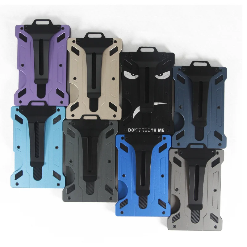 Slim Aluminum RFID With Clear ID Window Minimalist wallet Metal Card holders