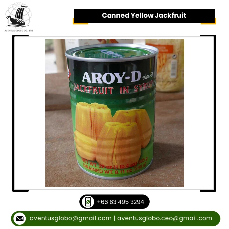 Высшее качество, Таиланд, хорошая цена, 100% Натуральный Вкусный Jackfruit, консервированный Jackfruit в сиропе, консервированные продукты