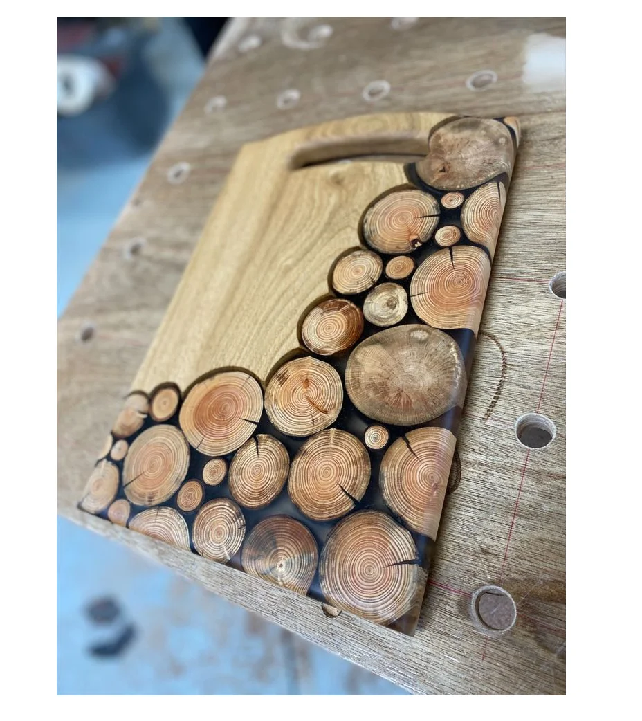 Customized Size Wood And Resin Cutting Boards food preparing Natural craft cheese board Best Quality Hottest Selling
