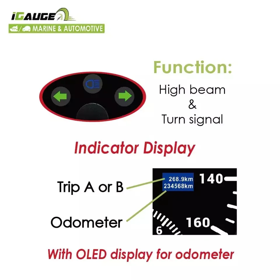 85mm Electrical Indicator Lights GPS Multi-function Speedometer Tachometer Marine Gauge for Motorcycle Car