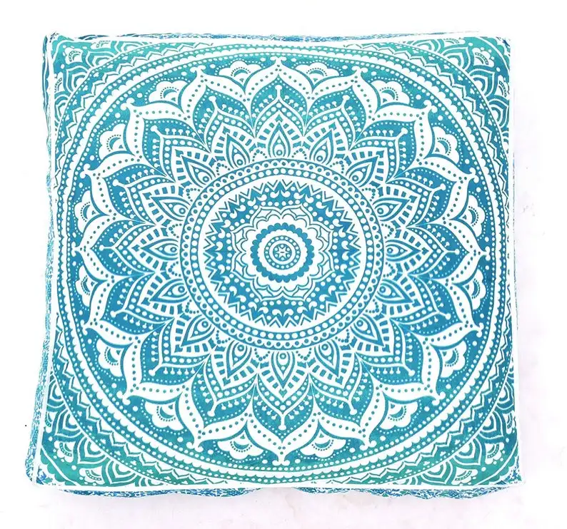 Mandala Meditation Pillow Cushion Pouf Floor Cushion Cover 35 Inches Large Multiple Color Square