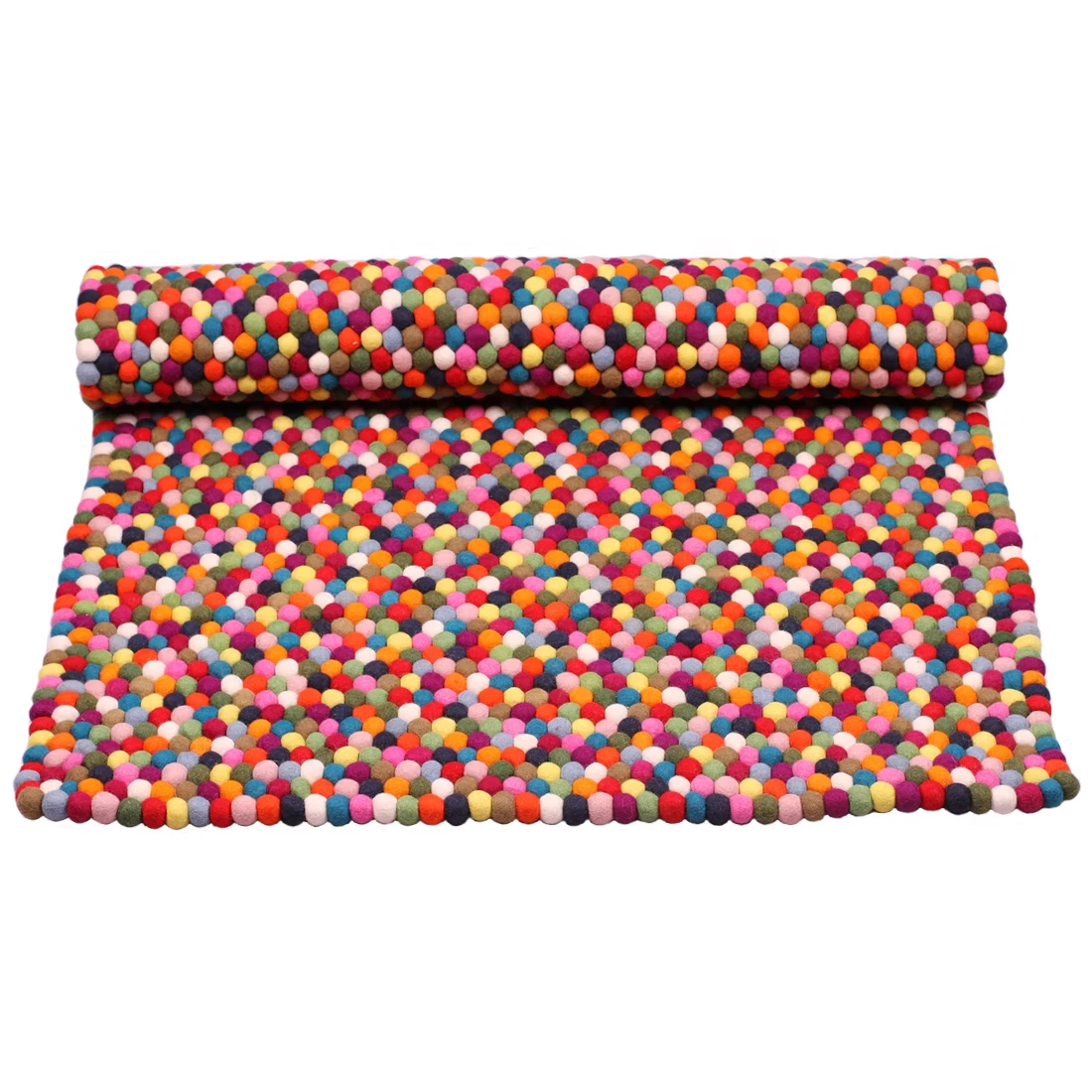 Handmade in Nepal Felt Ball Rugs/Carpets