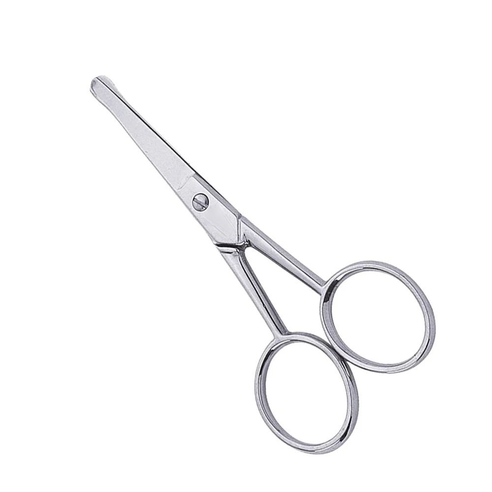 Professional Stainless Steel Nose Hair Scissor Rounded Tips Beard And Nose Scissors Mirror Finish Body Groomers
